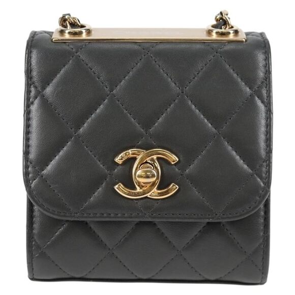 Chanel Mini Flap Bag Gray Leather Shoulder Bag (Pre-Owned) - Picture 1 of 16